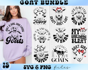 Goat SVG Bundle, Funny Goat Quotes svg, Crazy Goat Lady svg, Easily Distracted By Goats svg, Goat Mama svg