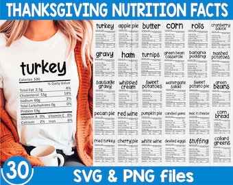 Thanksgiving Nutrition Facts svg, Nutrition food facts svg, Thanksgiving holiday svg, Nutrition Facts svg