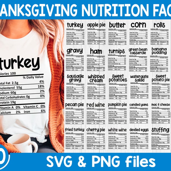 Thanksgiving Nutrition Facts svg, Nutrition food facts svg, Thanksgiving holiday svg, Nutrition Facts svg