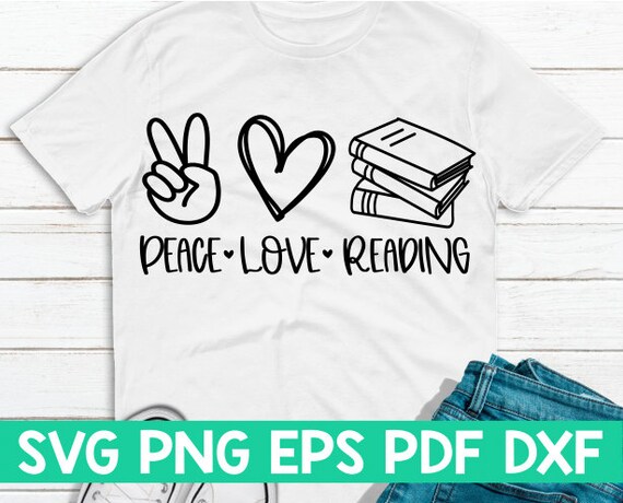 Download Peace Love Reading Svgpeace Love Cut Filepeace Love Etsy