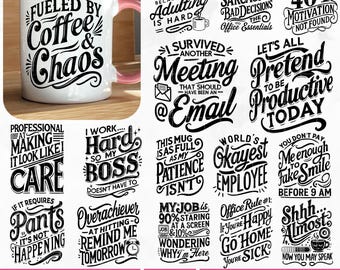 Funny Coworker Coffee Mug SVG PNG Bundle, Sarcastic Office Humor svg, Snarky Coffee Cup svg, Office Colleague Gift svg, Funny Work Coffee