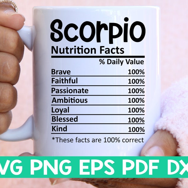 Scorpio zodiac Nutrition Facts svg,Scorpio Nutritional Facts svg,Scorpio shirt svg,Gift for November Girl svg,Scorpio cut file svg