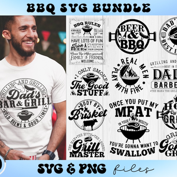 BBQ svg Bundle, Dad's Bar and Grill svg, King Of The Grill svg Father's Day svg, Chillin and Grillin svg, Dad's Barbecue Best in Town svg