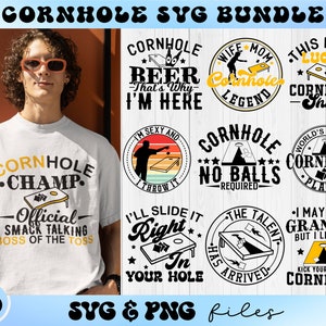 Cornhole SVG Bundle, Corn Hole Game Svg Set, Svg Designs for Cornhole Player, Cornhole board SVG files, Funny Cornhole Bag or Shirt png