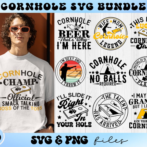 Cornhole SVG Bundle, Corn Hole Game Svg Set, Svg Designs for Cornhole Player, Cornhole board SVG files, Funny Cornhole Bag or Shirt png