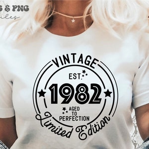 Limited Edition 1982 svg, Vintage 1982 svg, 1982 Birthday svg, Age to perfection svg, 40th Birthday svg