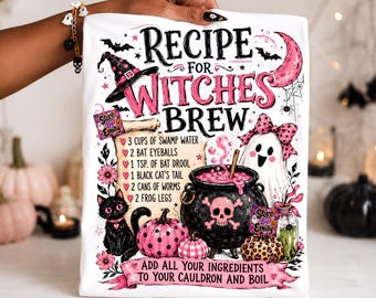 Recipe For Witches Brew PNG, Spooky Potion Recipe, Cute Witch Halloween