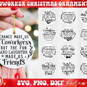 Coworker Christmas Ornaments SVG Bundle, Funny Coworker Gift svg, Chance Made Us Coworkers svg, Coworkers Are like Christmas Lights svg