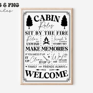 Cabin Rules svg,Rustic sign svg,Welcome to our Cabin svg,Cabin Rules png,Outdoor rules svg