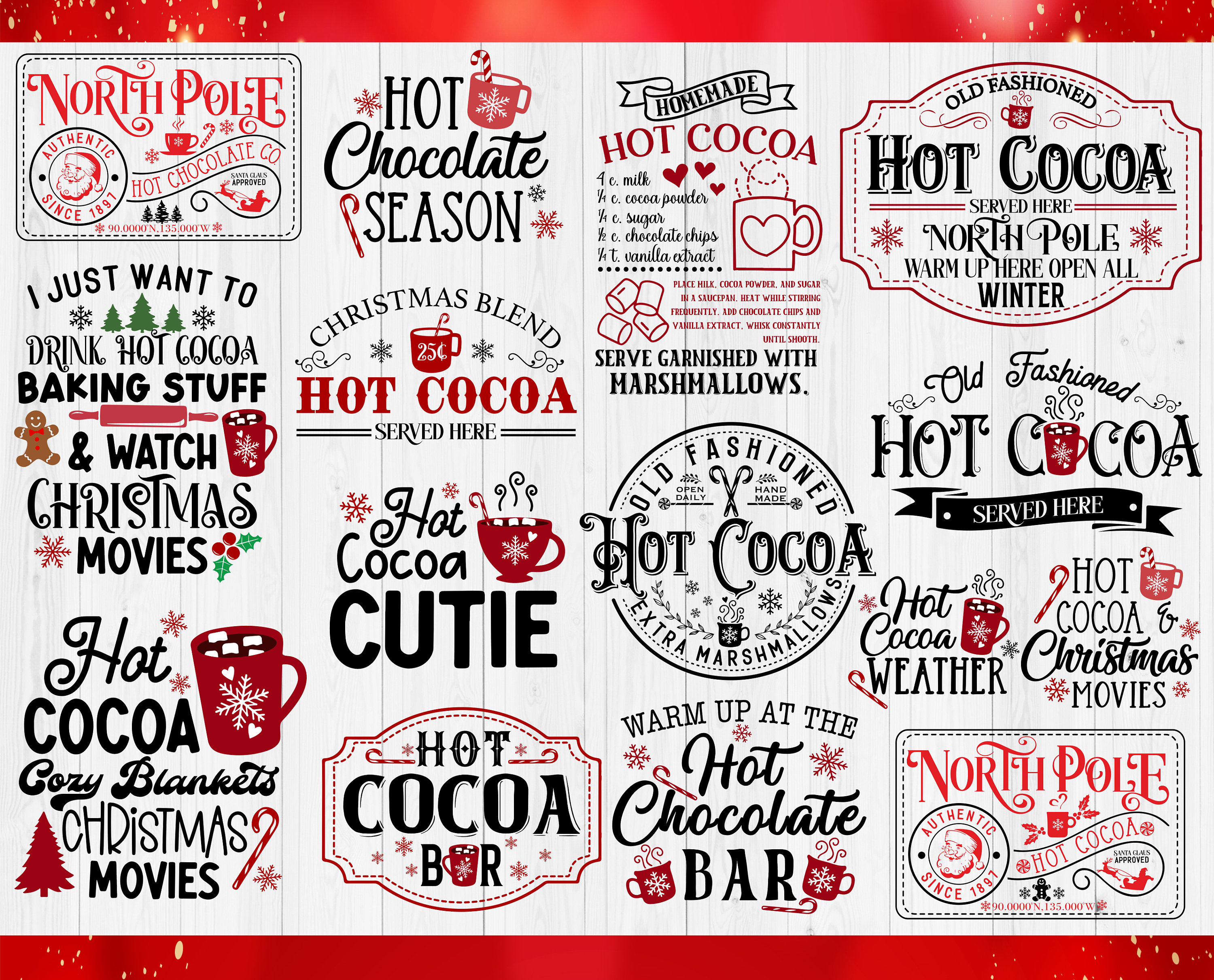 Hot Cocoa Svg Bundle, Christmas Hot Cocoa Sign Svg, Hot Cocoa Company ...