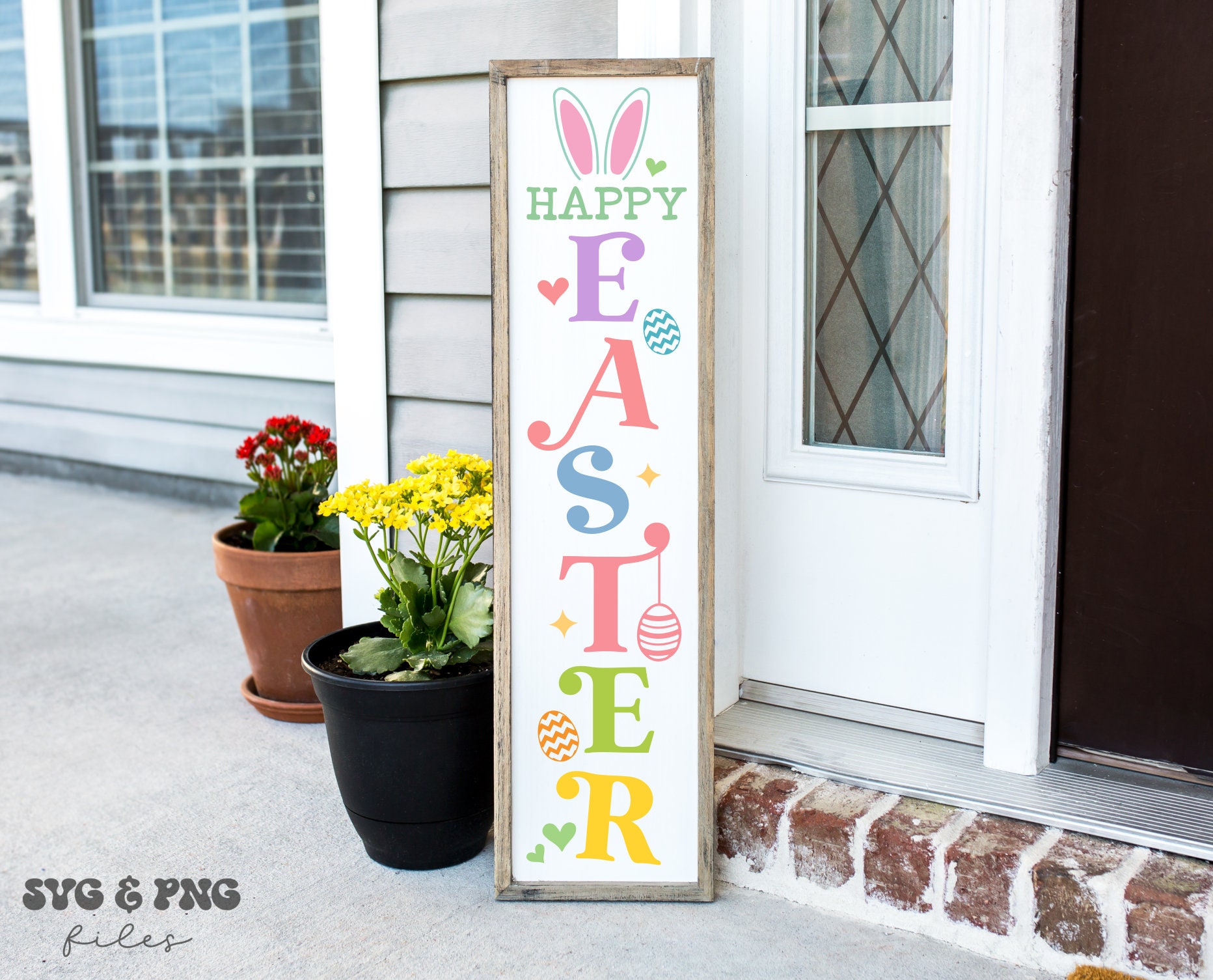Easter Porch Sign SVG Bundle Svg, Spring Front Door Signs Svg, Vertical ...