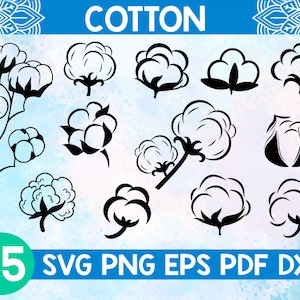 Katoen svg, Katoen svg-bestanden voor cricut, Katoen silhouet svg, Katoen bundel svg, Katoen clipart, Katoen boll svg