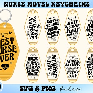 Paquete SVG de llavero de motel de enfermera, llavero de hotel de enfermera svg, llavero de enfermera svg, refrán de enfermera svg, En mi era de enfermera svg