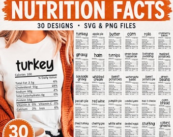 Thanksgiving Nutrition Facts svg, Nutrition food facts svg, Thanksgiving holiday svg, Nutrition Facts svg