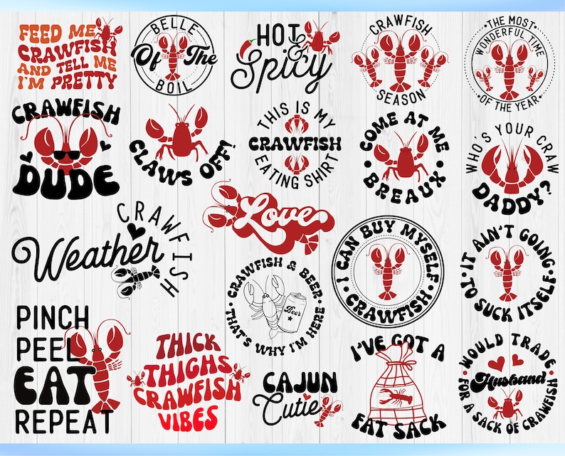 Crawfish SVG Bundle, Crawfish Boil svg, Crawfish Shirt svg, Belle Of The Boil svg, Crawfish Season svg image 2