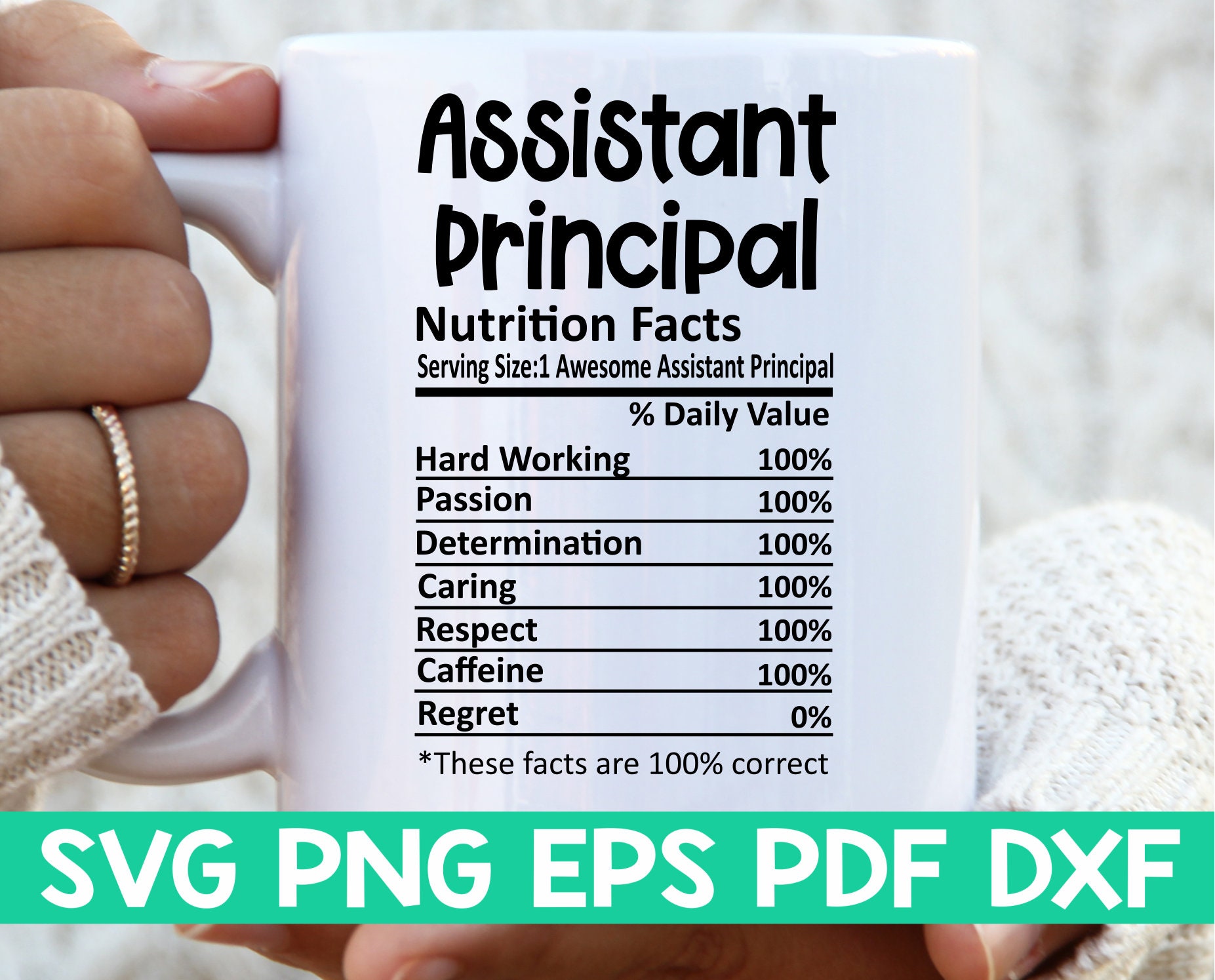 Download Assistant Principal Nutrition Facts Svgassistant Principal Etsy