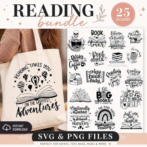 Reading SVG Bundle,Books lover bundle svg,Reading quotes svg,Bookish quotes svg,Library svg,Crazy book lady svg,Booktrovert svg