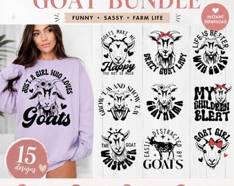 Goat SVG Bundle, Funny Goat Quotes svg, Crazy Goat Lady svg, Easily Distracted By Goats svg, Goat Mama svg