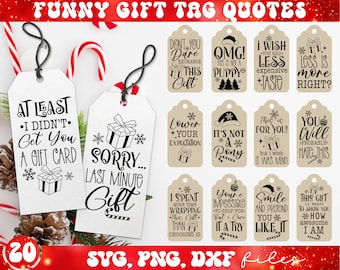 Paquete SVG de cita de etiqueta de regalo, etiquetas de regalo de Navidad divertidas svg, etiqueta de regalo sarcástica svg