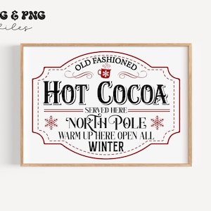 Varm choklad svg-paket, julskylt med varm choklad svg, Hot Cocoa Company svg, gammaldags varm choklad svg, varm choklad serveras här svg bild 10