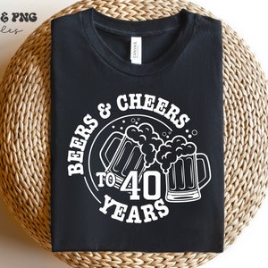 Cervejas e brindes aos 40 anos svg, aniversário de cerveja svg, quadragésimo aniversário svg, 40º aniversário svg, aniversário de cerveja png