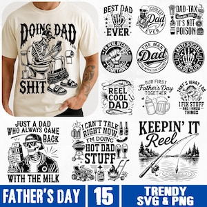 Vaderdag SVG PNG-bundel, grappige vader leven humor retro vader svg, beste vader ooit cadeau voor hem png, haspel coole vader papa grap eerste vaders