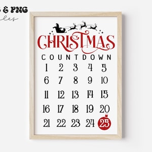 Christmas Countdown svg, Christmas Countdown png, Christmas Advent Calendar svg