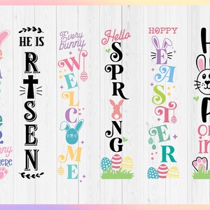 Easter Porch Sign SVG Bundle Svg, Spring Front Door Signs Svg, Vertical ...
