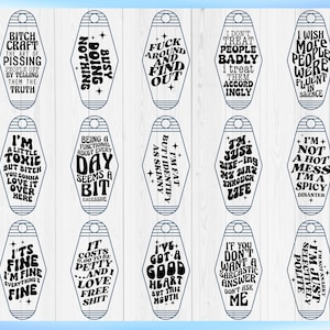 Snarky Motel Keychain SVG Bundle, Sarcastic Motel Keychain Svg, Adult ...