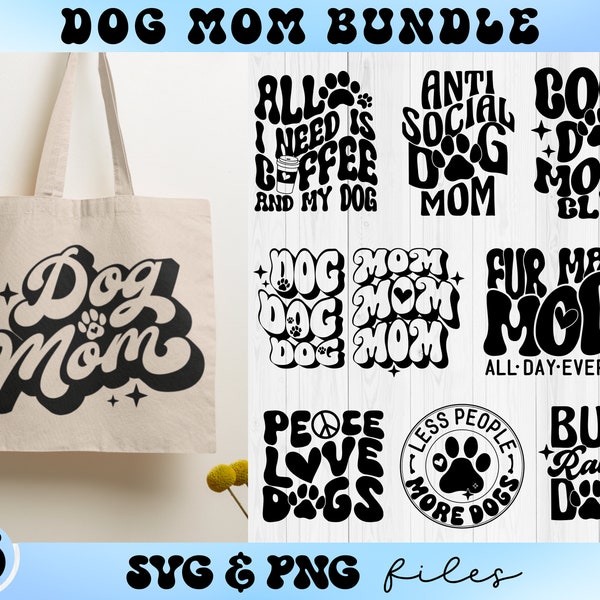 Dog Mom SVG Bundle, Fur Mama svg, Retro Dog Mama svg, Dog Lover svg, Anti Social Dog Mom svg, In My Dog Mom Era svg