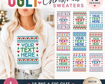 ダサいクリスマスセーターのSVGバンドル、面白いクリスマスセーターのSVG、トレンディなクリスマスシャツのSVG、皮肉なクリスマスセーターのSVG