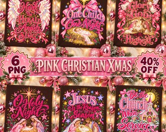 Preppy Christian Xmas PNG, Pink Christmas Nativity, Jesus Is the Reason, Coquette