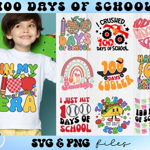 Pacchetto SVG di 100 giorni di scuola, Happy 100 giorni in formato SVG, Ritorno a scuola in formato SVG, Nei miei 100 giorni di scuola Era in formato SVG, Taco Bout 100 giorni in formato SVG