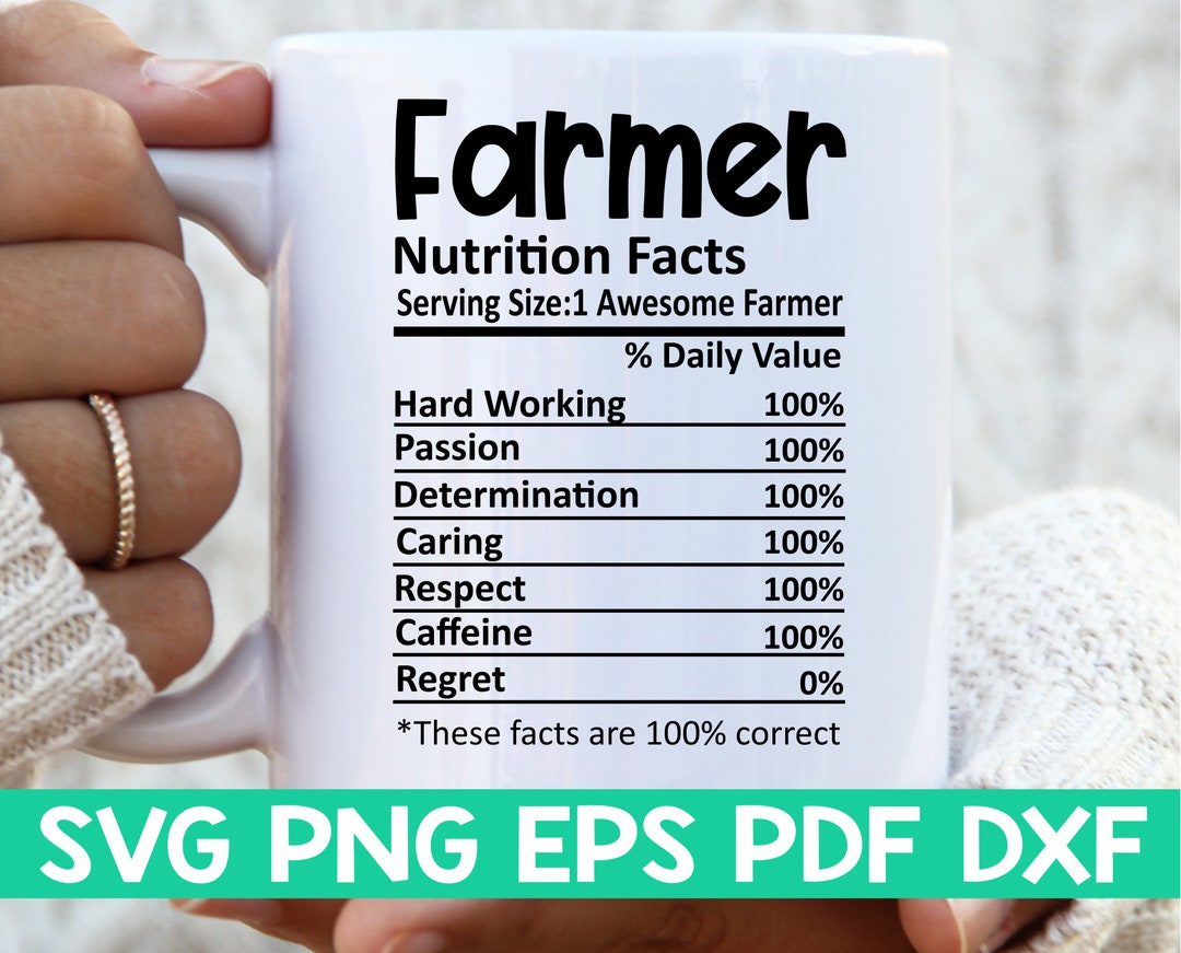 Farmer Nutrition Facts Svg,farmer Nutritional Facts Svg,farmer Shirt Svg,gift for Farmer Svg