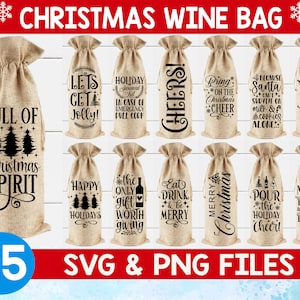 Noël vin sac svg, vin sac Bundle svg, vin de Noël svg, drôle vin sac svg, vin sac cadeau svg, vin devis svg