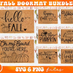 Fall Doormat svg Bundle, Thanksgiving Door mat svg, Autumn Welcome sign svg, Oh My Gourd You&#39;re here svg, Hope you brought Pie svg