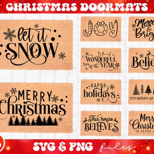 Personalized Classic Christmas Doormat Indoor/outdoor Christmas Décor Winter  Décor Available With or Without Decorative Holder 