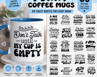 Kaffeetassen-SVG-Bundle, Lustige Kaffeetassen-SVG, Kaffeetassen-SVG, Bürohumor-SVG, Sarkastische Sprüche-SVG