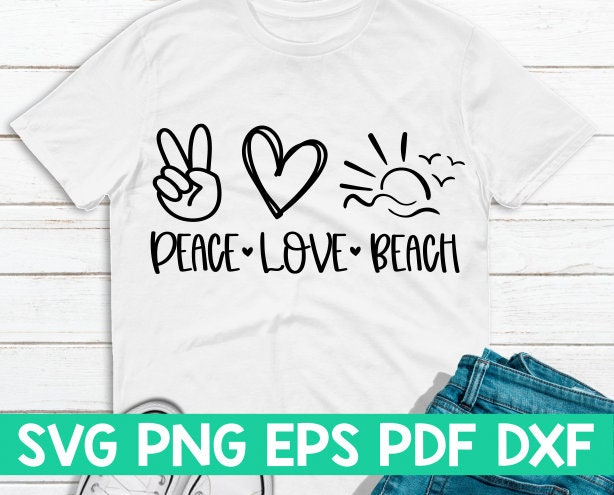Download Peace Love Beach Svgpeace Love Cut Filepeace Love Etsy