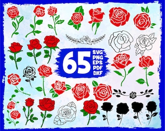Rose svg,Rose svg files for cricut,Rose silhouette,Rose bundle svg,Rose clipart,Forest svg,Roses silhouette svg,Red rose svg,Cute rose svg
