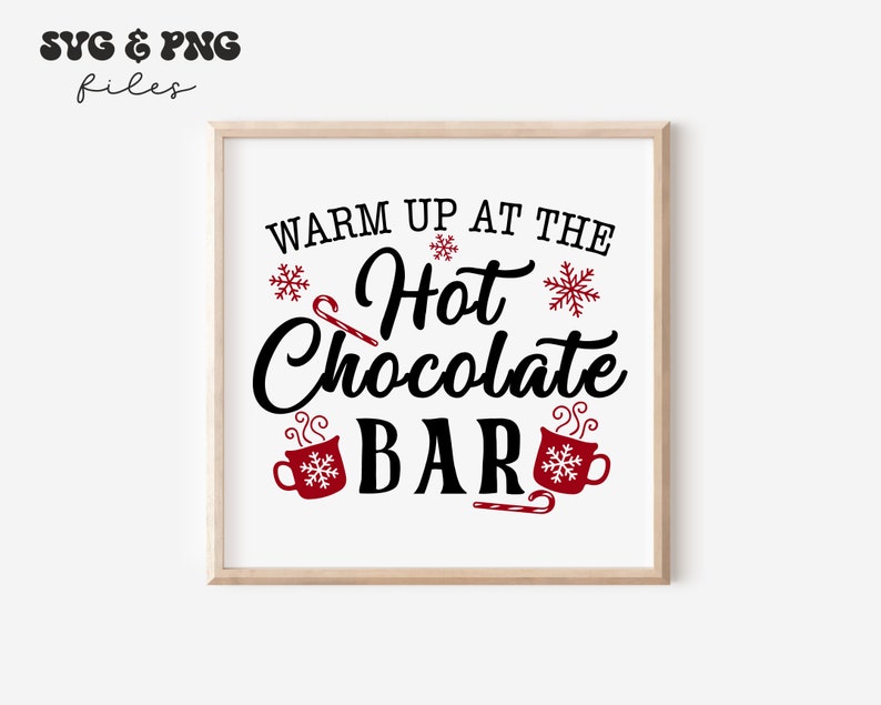 Varm choklad svg-paket, julskylt med varm choklad svg, Hot Cocoa Company svg, gammaldags varm choklad svg, varm choklad serveras här svg bild 8