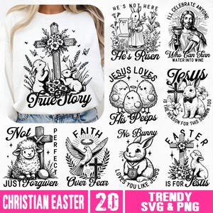 Christliches Ostern SVG-PNG-Bundle, True Story Ostern SVG, christlich-religiöses SVG, Osterbibel-Verse svg, Jesus-Ostern-Shirt svg png
