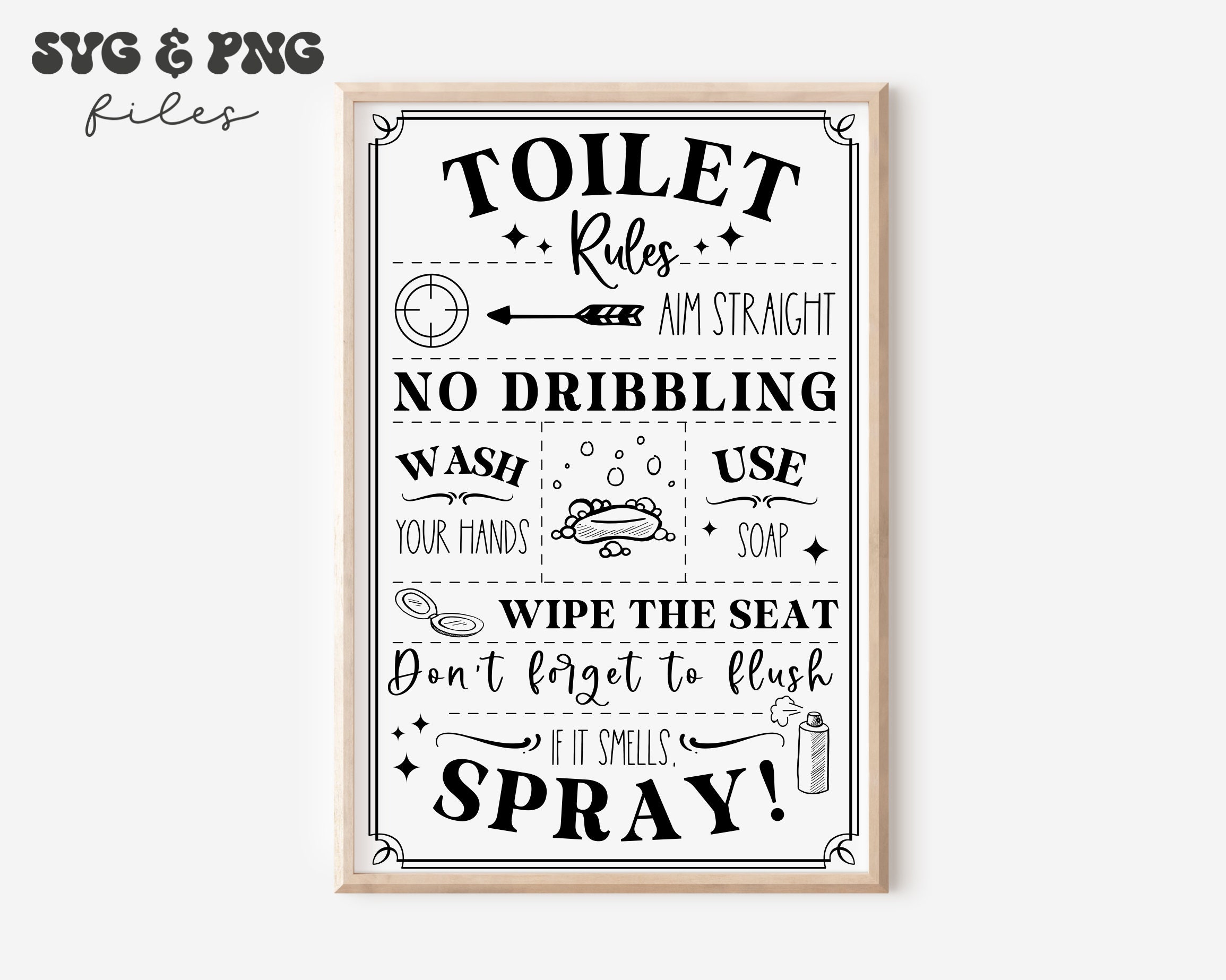 Toilet rules png Etsy France