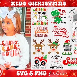 Kids Christmas SVG Bundle, Funny Kids Christmas svg, Christmas Toddler svg, Reindeer Monogram svg, Will Trade Sister For Presents svg