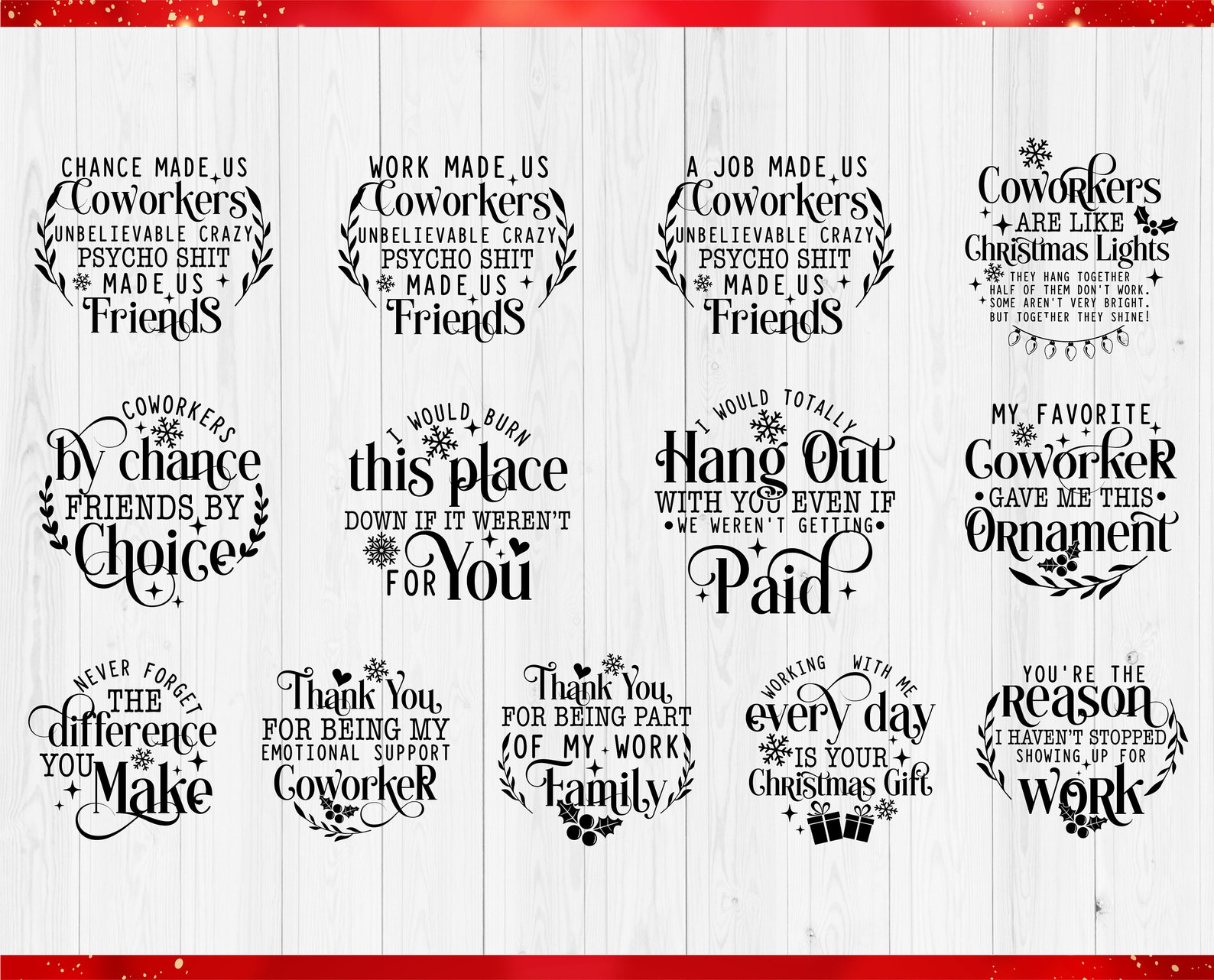 Coworker Christmas Ornaments SVG Bundle, Funny Coworker Gift Svg ...