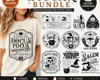 Wicca SVG-paket, häxa svg-paket, elak häxa svg, magisk Halloween svg, häxig svg mystisk