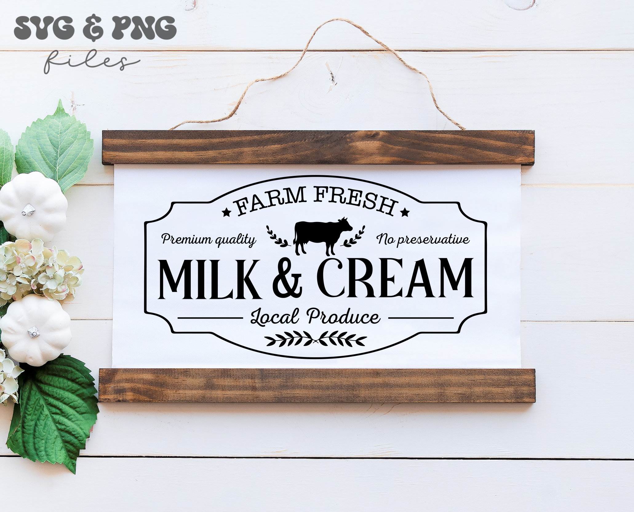 Farm Fresh Milk and Cream SVG, Rustic Sign Svg, Farmhouse Kitchen Sign ...