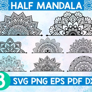 Half Mandala svg,Monogram Mandala svg files for cricut,Mandala monogram svg,Mandala for cricut,Flower mandala svg,Mandala cut file