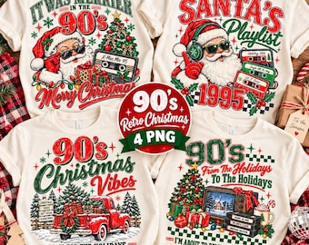 90s Retro Christmas PNG, Vintage Santa, Holiday Cassette, Christmas Vibes PNG