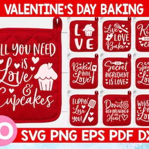 Valentine's Day Baking svg,Valentines pot holder svg Bundle,Valentine's kitchen quotes svg,Love baking svg